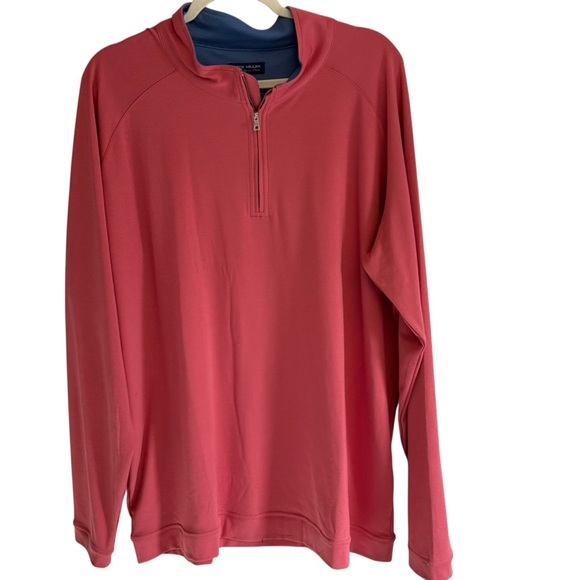 Peter Millar Crown Crafted Bullseye Precision Wool Blend Quarter-Zip XXL Coral